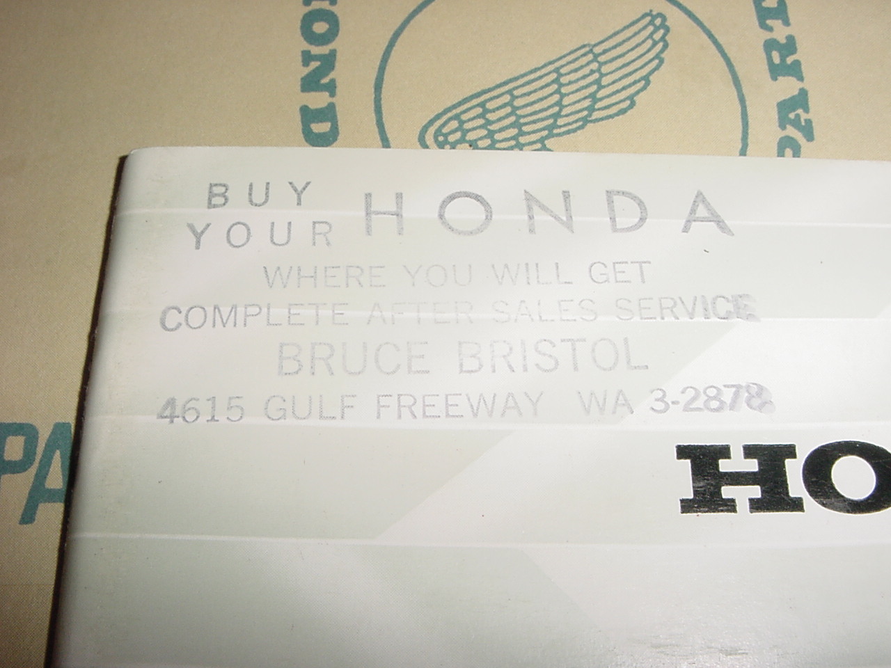 NOS 1972 HONDA Z50AK3 OWNER'S MANUAL.